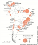 Les trafics portuaires sud-américains en 2011 (en tonnes)