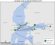 Les lignes ro-pax du golfe de Finlande en 2011