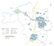 Attraction des ports d'Anvers, Le Havre et Zeebrugges sur les zones d'activités ayant construit plus de 20 000 m² de surface d'entreposage depuis 1995