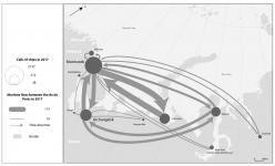 Escales de navires et liaisons maritimes entre les ports de l'Arctique en 2017